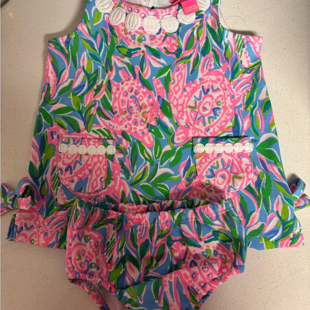 Lilly Pulitzer Pink and Blue Baby Dress
